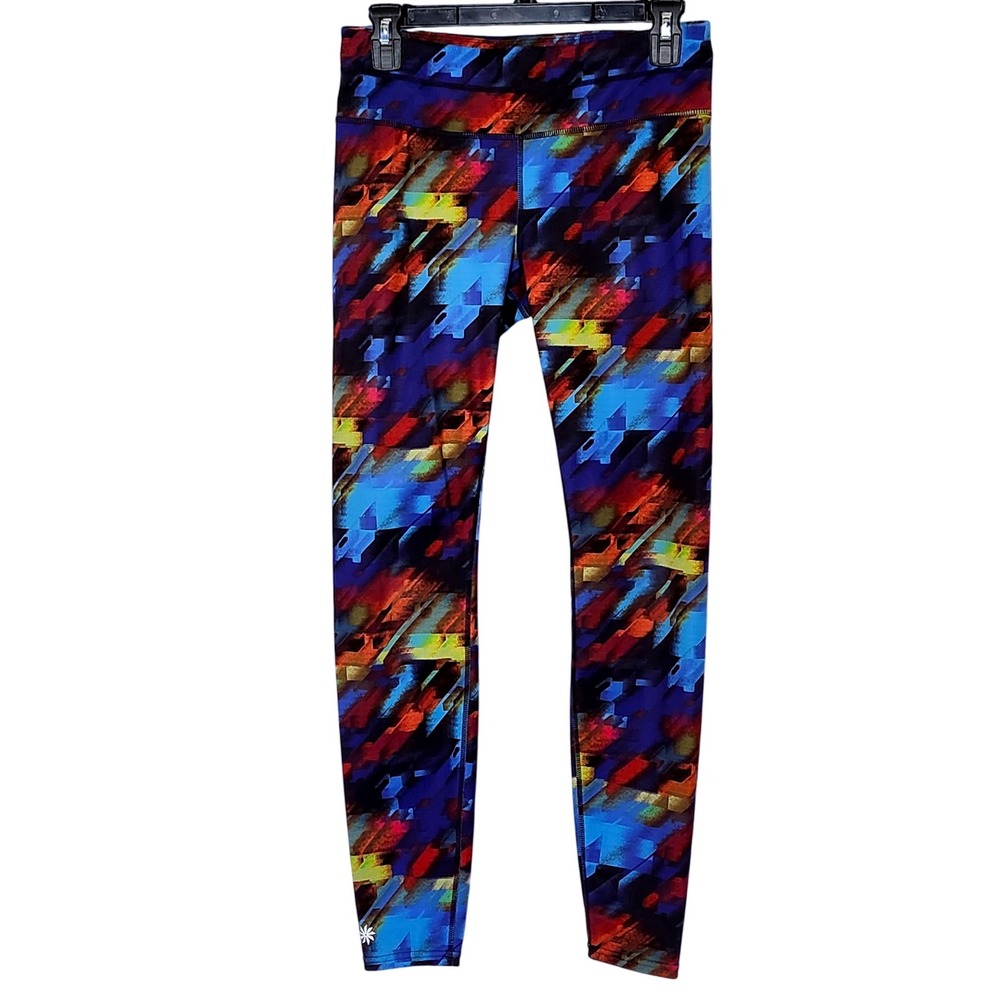 Athleta‎ Colorburst Sonar Athletic Leggings Women's Medium Abstract Multicolor